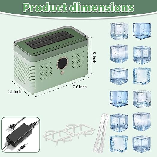 Countertop Ice Maker Machine, Portable Ice Machine with Self-Cleaning, Makes 12 Quickly, Quiet & Compact Ice Maker