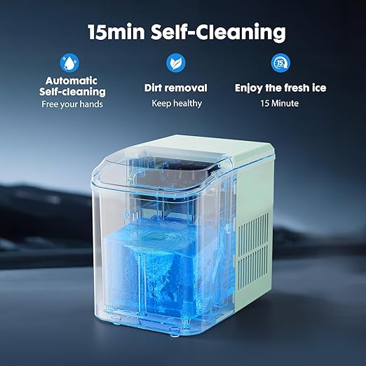 OLIXIS Nugget Ice Maker Countertop, Portable Ice Machine with 1.7L Water Tank, 26LBS/24H Fast Production, Auto-Cleaning & Quiet Operation, with Basket & Scoop