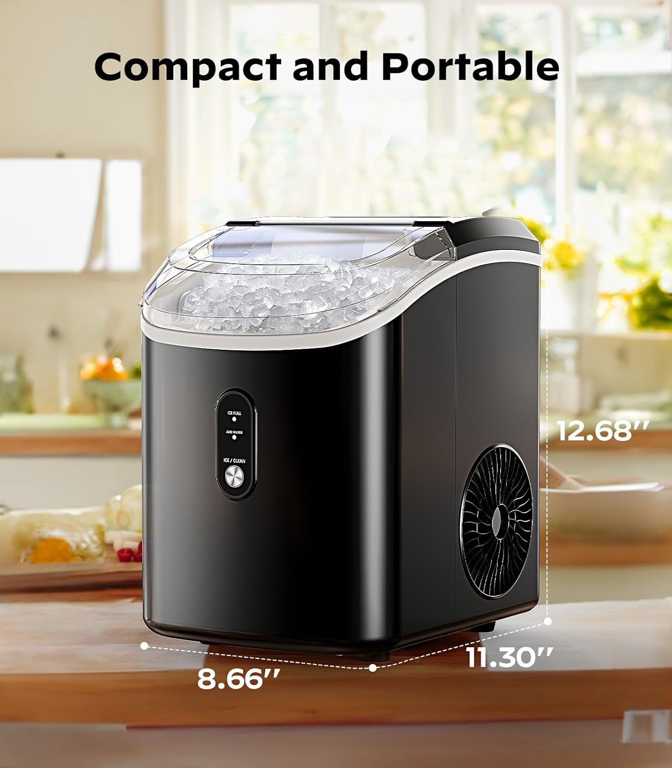 Nugget Ice Maker Countertop, Silonn Chewable Pellet Ice Machine with Self-Cleanin Function