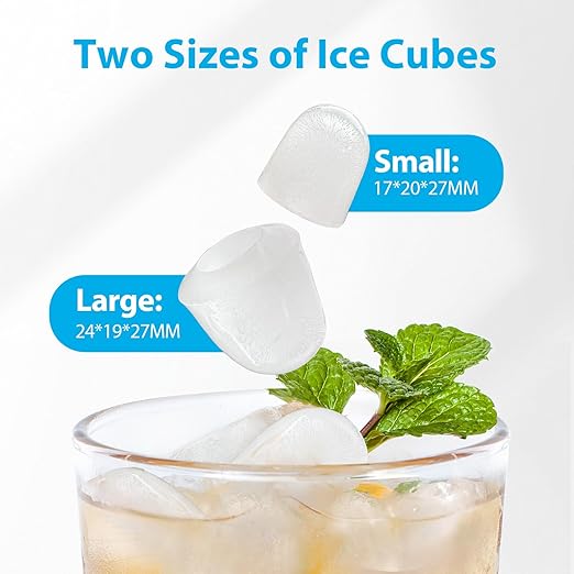 Aeitto Ice Makers Countertop, 9 Ice Cubes Release in 6 Mins, 26Lbs/24H, 2 Sizes of Bullet Ice Machine,Self-Cleaning Portable Ice Maker with Ice Scoop and Basket