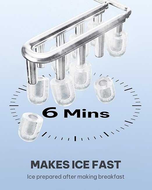 Silonn Ice Maker Countertop, Portable Ice Machine with Carry Handle, Self-Cleaning Ice Makers with Basket and Scoop