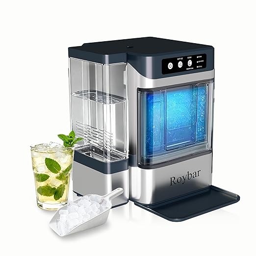 Large Capacity Nugget Ice Makers Countertop One-Click Operation Self-Cleaning Portable Ice Maker 41lbs/24H with There is A Detachable 0.8 Gallons Water Tank Ice Machine