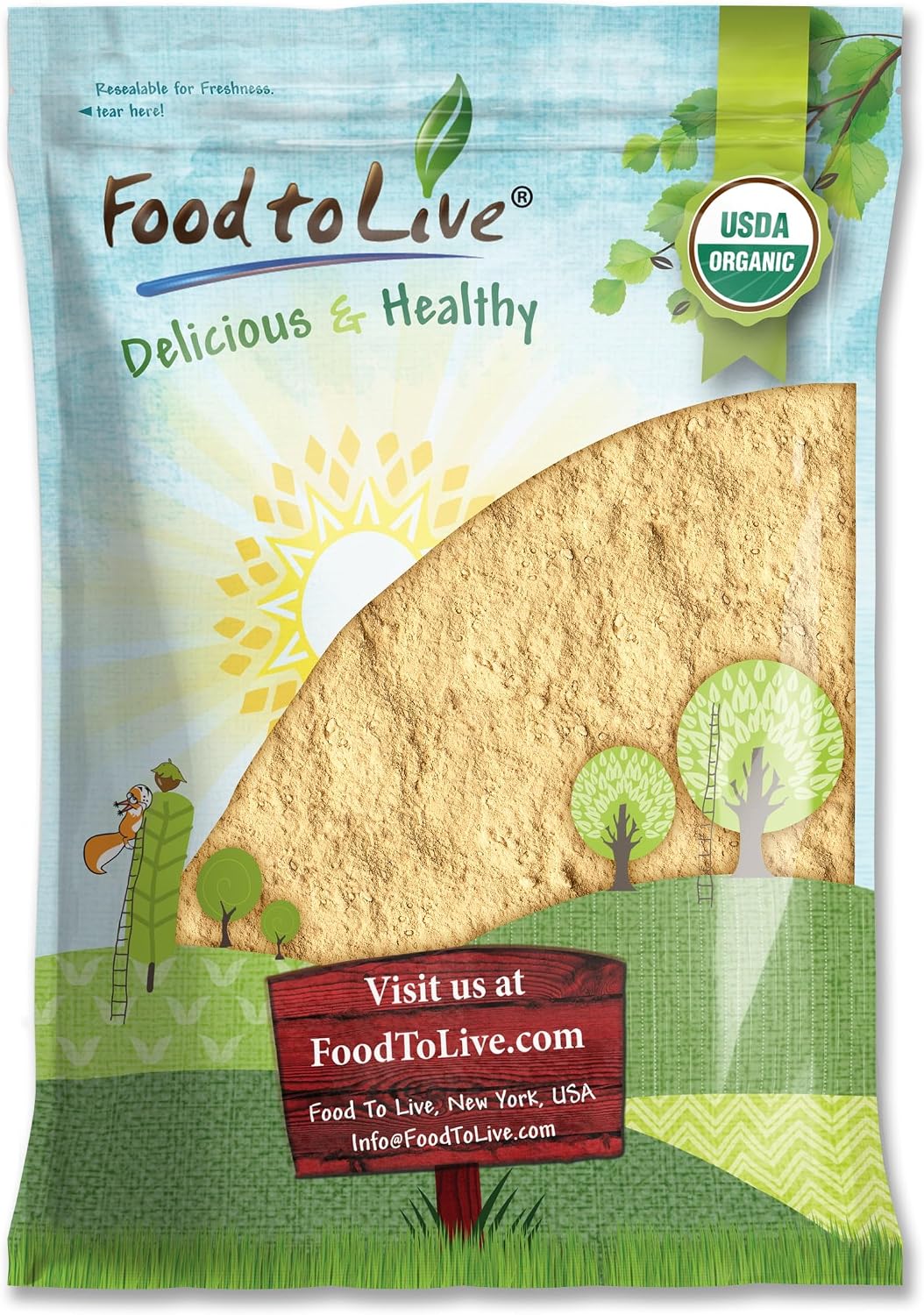 Food to Live Organic Yellow Maca Powder, 8 Pounds – Non-GMO, Kosher, Raw Ground Maca Root, Vegan, Flour, Bulk