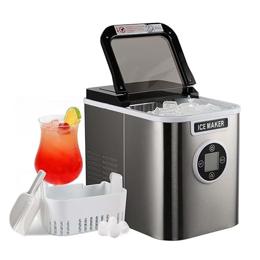 Countertop Ice Maker and Freezer, Nugget Ice Machine & Crushed Ice Maker Countertop for Home Office Bar Party, Portable | 26.5LBS/24H | Self-Cleaning