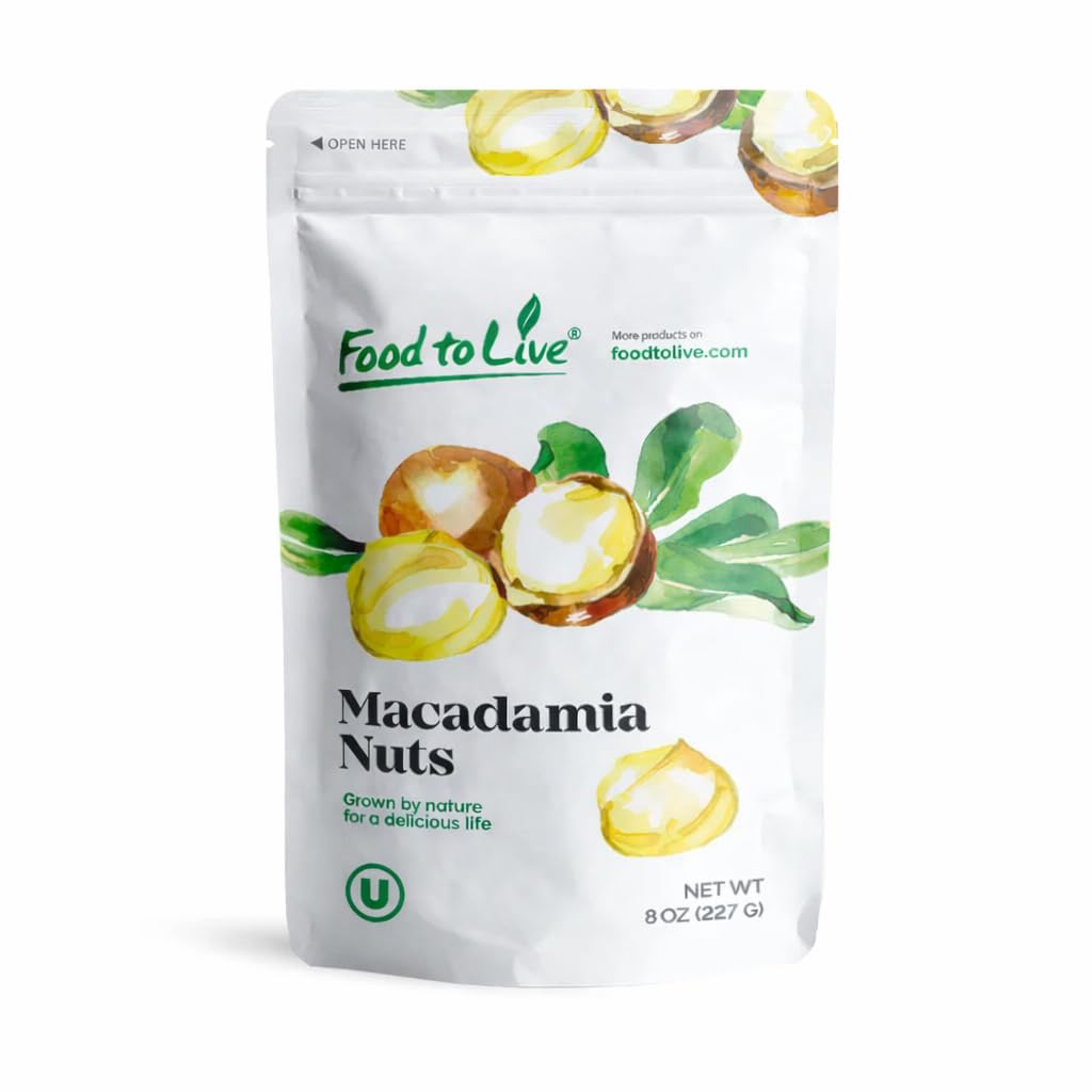 Food to Live Whole Macadamia Nuts, 25 Pounds – Raw, Unsalted, Unroasted, Keto Friendly, Kosher, Vegan, Bulk, Great as Snack and for Baking, Good Source of Manganese, Thiamin, & Copper