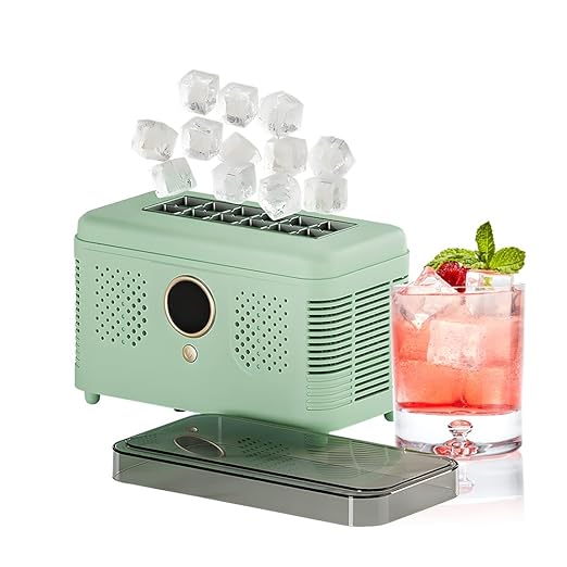 Countertop Ice Maker Machine, Portable Ice Machine with Self-Cleaning, Makes 12 Quickly, Quiet & Compact Ice Maker