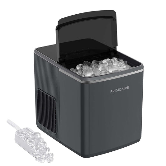 Frigidaire, Countertop Ice Maker, 26 lbs per Day – Fast Bullet Ice Making Machine with Touch Display, 9 Pieces in 7–15 Minutes, Portable Ice Machine for Home Kitchen