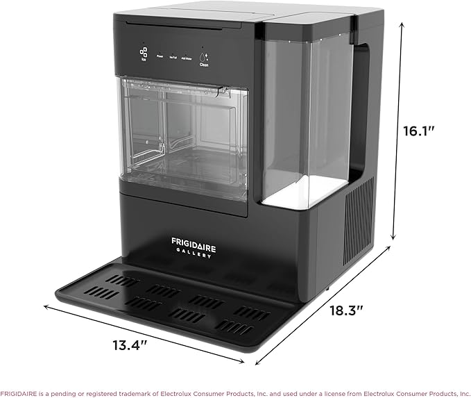 FRIGIDAIRE Nugget Ice Maker with Removable Tank, 38lb Daily Ice Production, 2.6 lb Ice Bin, Countertop Ice Maker with Pull-Out Ice Drawer