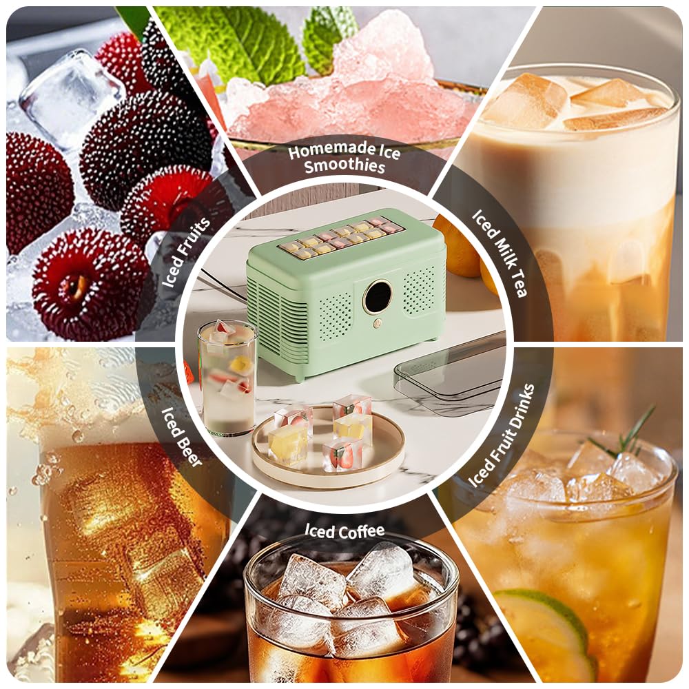 Countertop Ice Maker Machine, Portable Ice Machine with Self-Cleaning, Makes 12 Quickly, Quiet & Compact Ice Maker