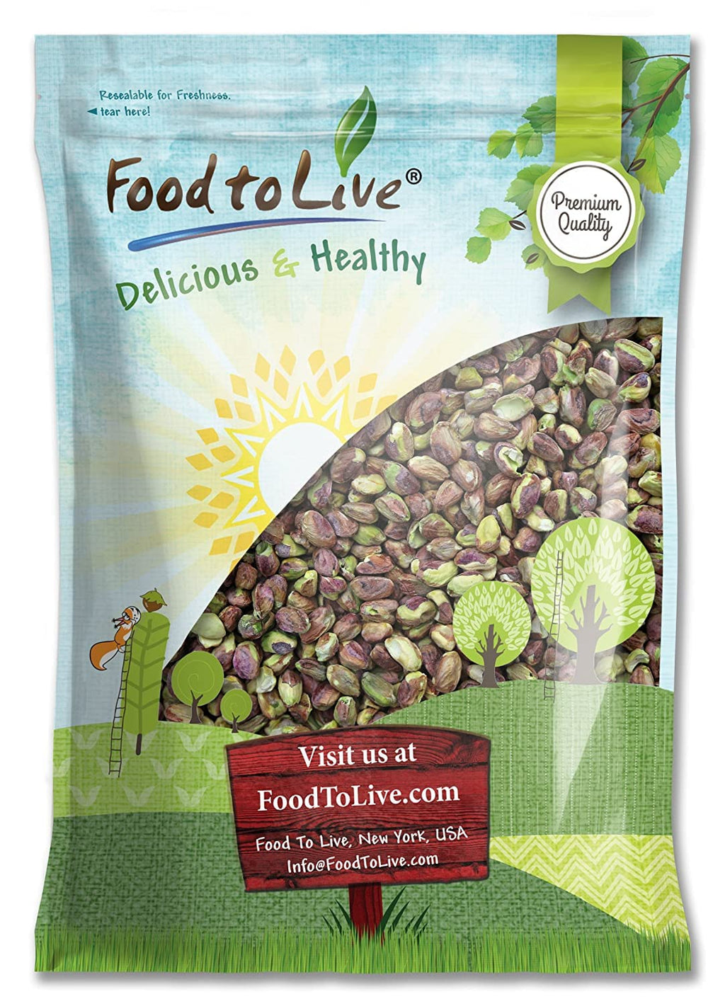 Food to Live No Shell Pistachios, 25 Pounds – Unsalted, Kernels, Sirtfood, Bulk. Pistachios Individual Packs. Wonderful Keto and Paleo Snack