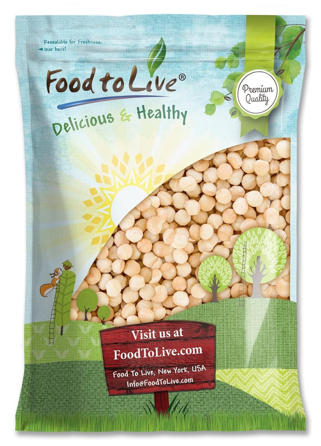 Food to Live Whole Macadamia Nuts, 25 Pounds – Raw, Unsalted, Unroasted, Keto Friendly, Kosher, Vegan, Bulk, Great as Snack and for Baking, Good Source of Manganese, Thiamin, & Copper