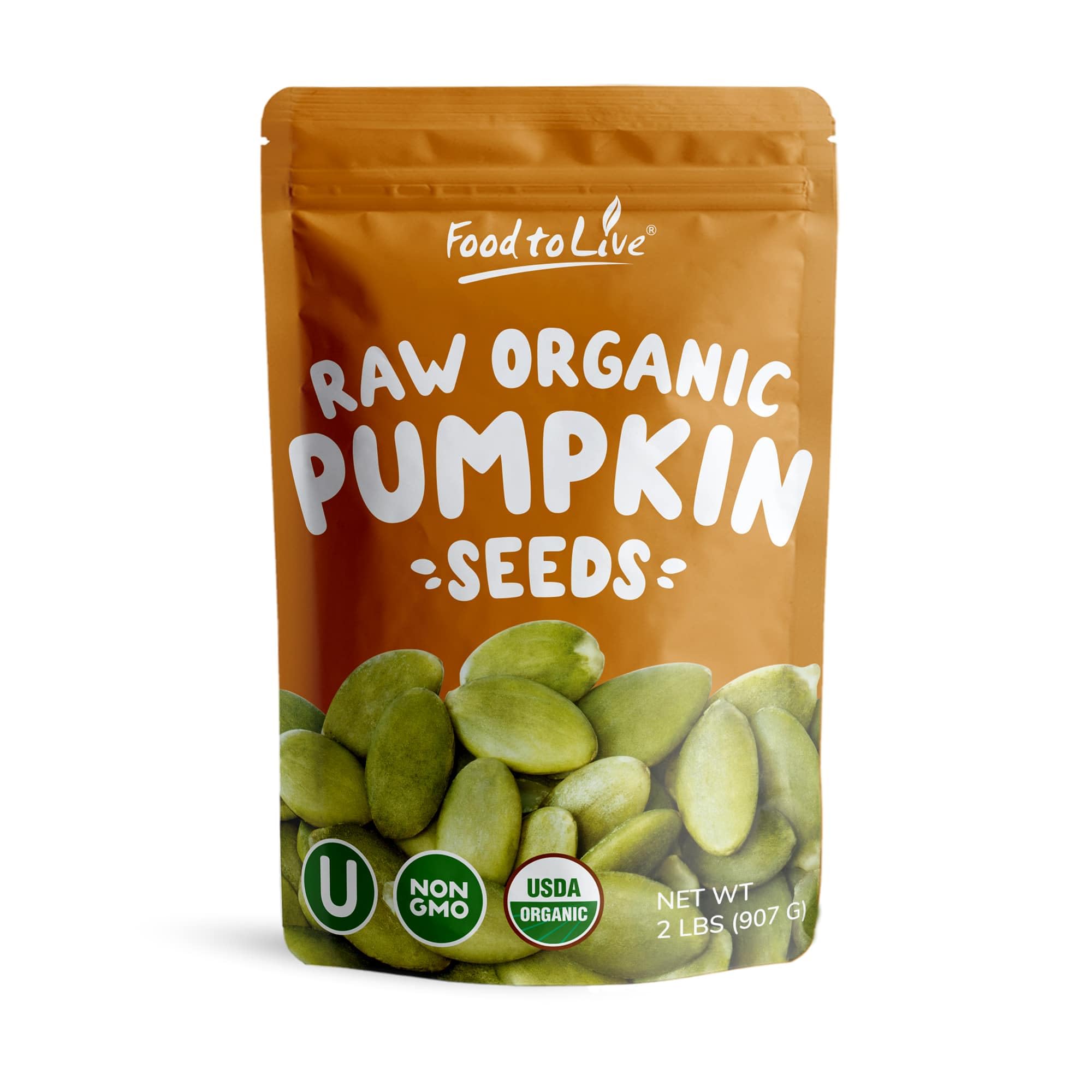 Food to Live Organic Sprouted Pumpkin Seeds, 8 Pounds Non-GMO, Raw Kernels, No Shell, Unsalted, No Oil, Vegan Kosher, Bulk. Keto Snack. High in Protein, Omega Fats. Topping for Salads, Oats, Yogurt