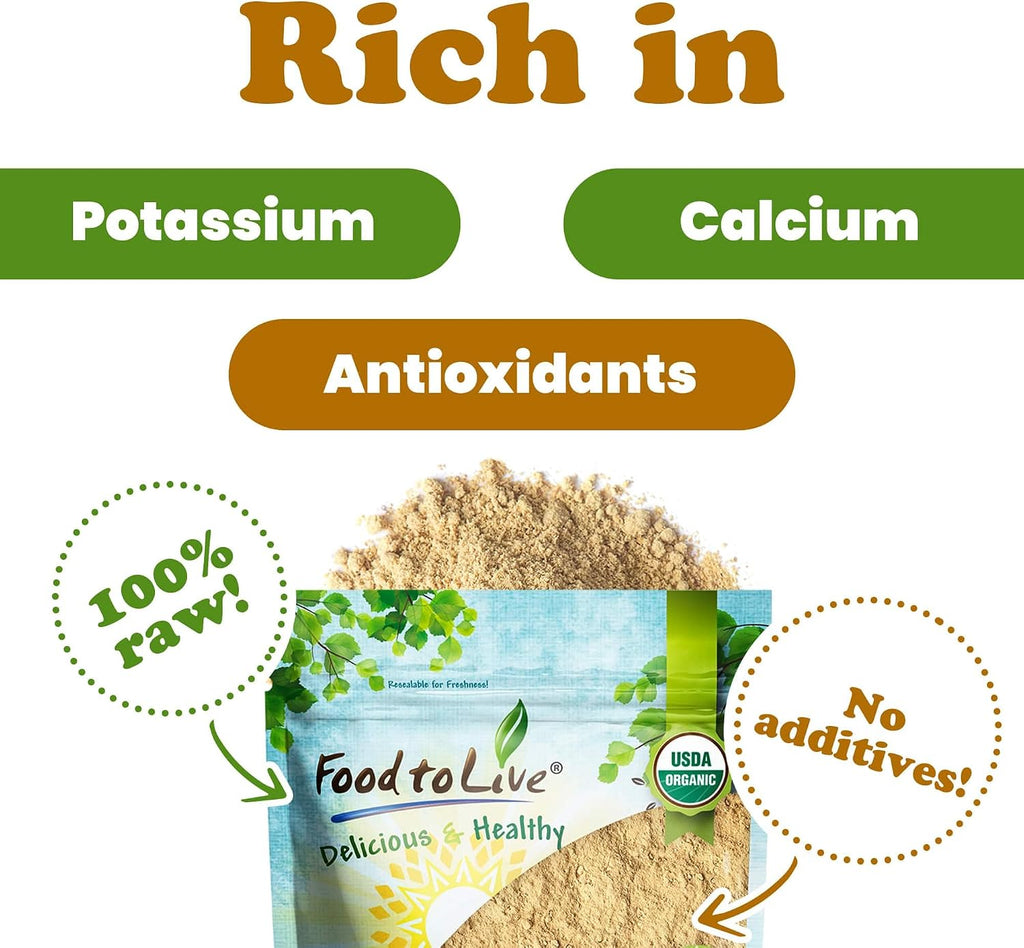 Food to Live Organic Yellow Maca Powder, 8 Pounds – Non-GMO, Kosher, Raw Ground Maca Root, Vegan, Flour, Bulk