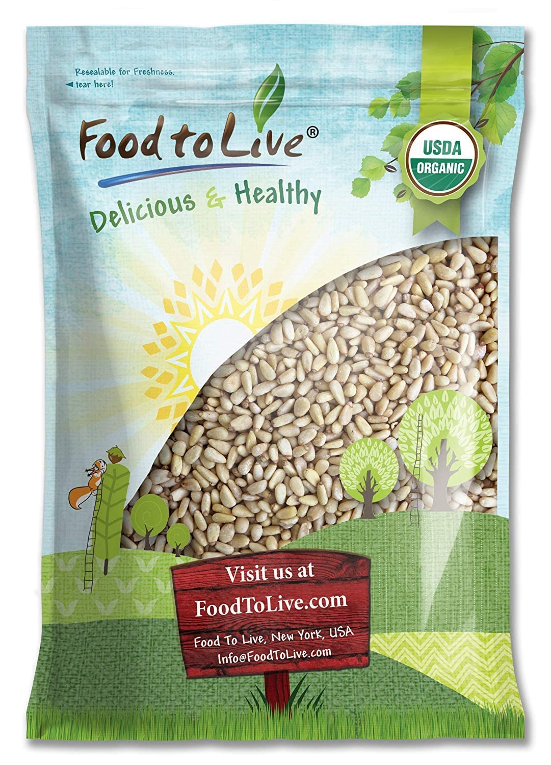 Food to Live Organic Pine Nuts, 18 Pounds – Non-GMO, Whole Raw Pignolias, Unsalted, No Shell, Vegan, Kosher, Bulk Snack. Rich in Vitamin E, Protein. Great for Pesto, Salads, Homemade Desserts