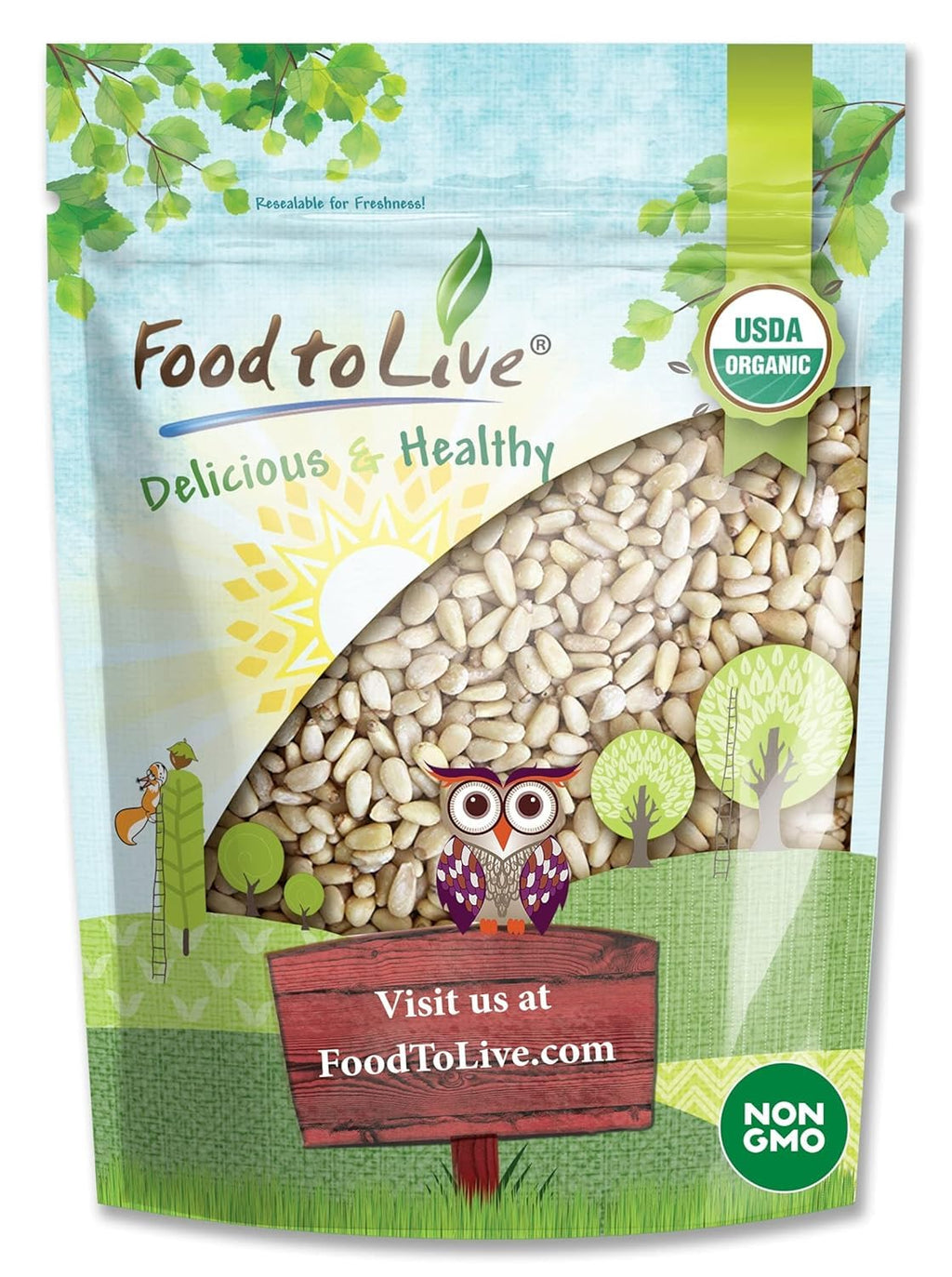 Food to Live Organic Pine Nuts, 18 Pounds – Non-GMO, Whole Raw Pignolias, Unsalted, No Shell, Vegan, Kosher, Bulk Snack. Rich in Vitamin E, Protein. Great for Pesto, Salads, Homemade Desserts
