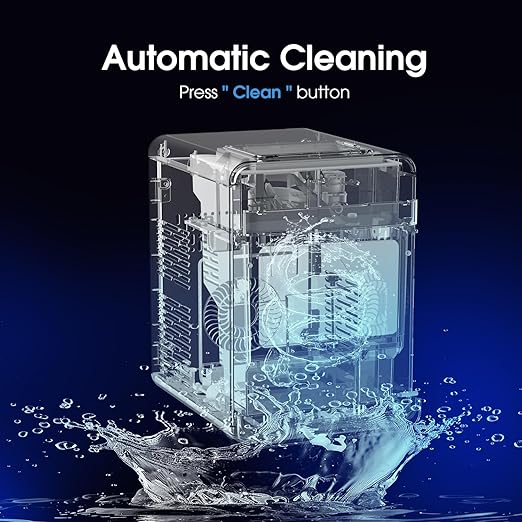 Self Cleaning Countertop Nugget Ice Maker Machine with Ice Scoop 33lbs Daily Capacity Pellet Ice Maker