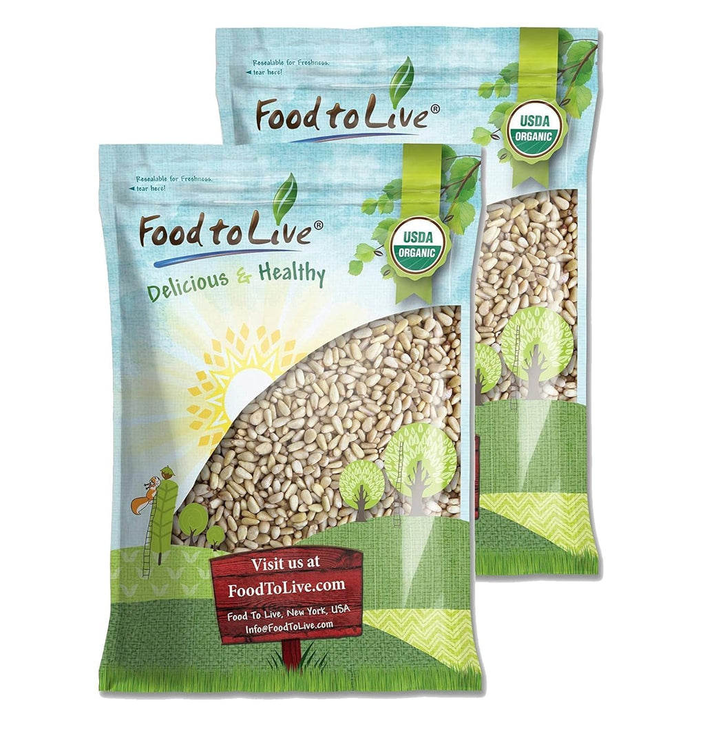 Food to Live Organic Pine Nuts, 18 Pounds – Non-GMO, Whole Raw Pignolias, Unsalted, No Shell, Vegan, Kosher, Bulk Snack. Rich in Vitamin E, Protein. Great for Pesto, Salads, Homemade Desserts