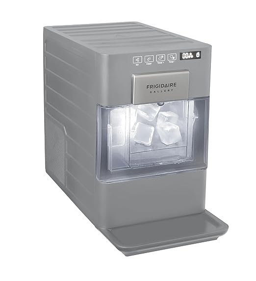 Frigidaire Gallery, Touch Control Large Cube Ice Maker, 22 Lbs Daily Ice Production, Countertop Ice Maker with Self Cleaning, 1.57 Inch Square Ice Cubes, Viewing Window, Manual Fill Water Tank