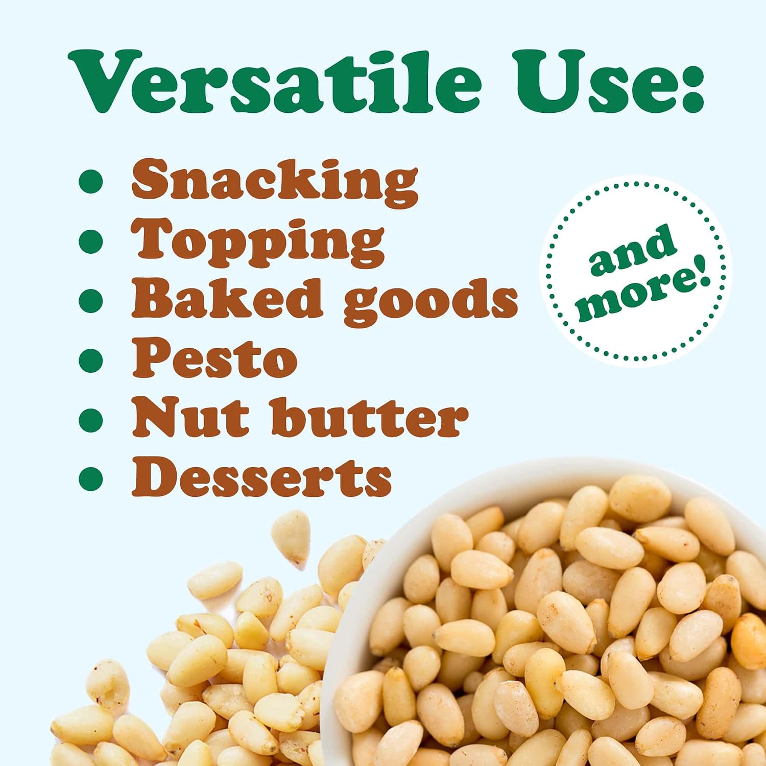 Food to Live Organic Pine Nuts, 18 Pounds – Non-GMO, Whole Raw Pignolias, Unsalted, No Shell, Vegan, Kosher, Bulk Snack. Rich in Vitamin E, Protein. Great for Pesto, Salads, Homemade Desserts