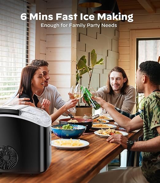 Nugget Ice Maker Countertop, Silonn Chewable Pellet Ice Machine with Self-Cleanin Function