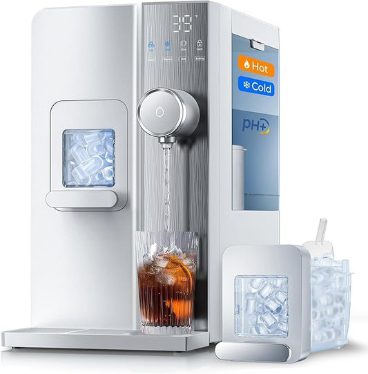 3-in-1 Countertop Water Bar with Ice Maker, Hot & Cold Water Dispenser, 7-Stage Filter, 7 Temp Settings, 5 Volume Options