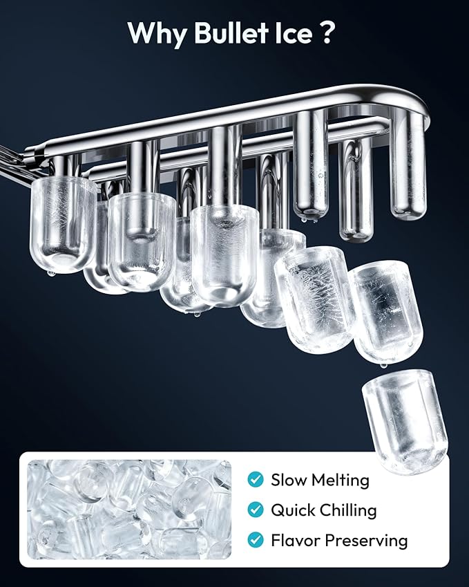 EUHOMY Countertop Ice Maker Machine with Handle, 26lbs in 24Hrs, 9 Ice Cubes Ready in 6 Mins