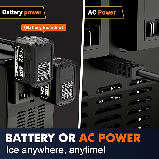 Cordless Rechargeable Battery Powered Ice Maker, 30Lbs/24H Portable Countertop Ice Machine with 2 × 20V Max 7.8Ah Battery and Charger, Self-Cleaning, 5.5H Max Runtime, Stainless Steel