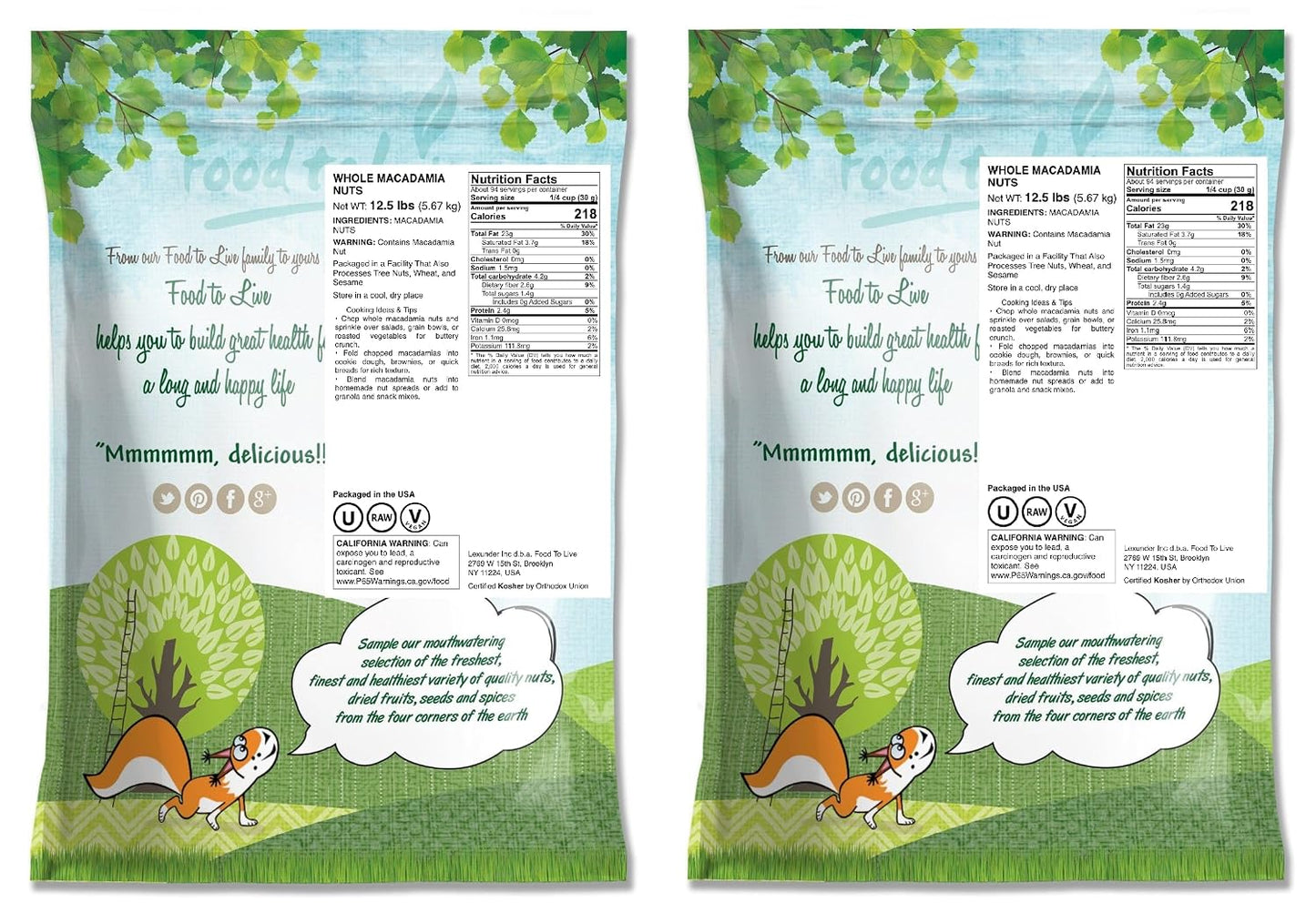 Food to Live Whole Macadamia Nuts, 25 Pounds – Raw, Unsalted, Unroasted, Keto Friendly, Kosher, Vegan, Bulk, Great as Snack and for Baking, Good Source of Manganese, Thiamin, & Copper
