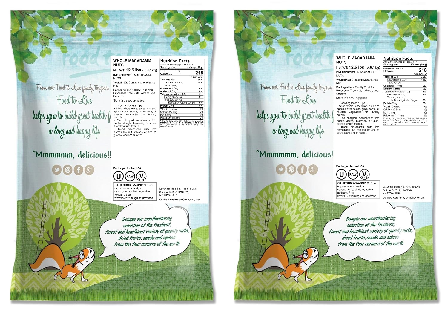 Food to Live Whole Macadamia Nuts, 25 Pounds – Raw, Unsalted, Unroasted, Keto Friendly, Kosher, Vegan, Bulk, Great as Snack and for Baking, Good Source of Manganese, Thiamin, & Copper