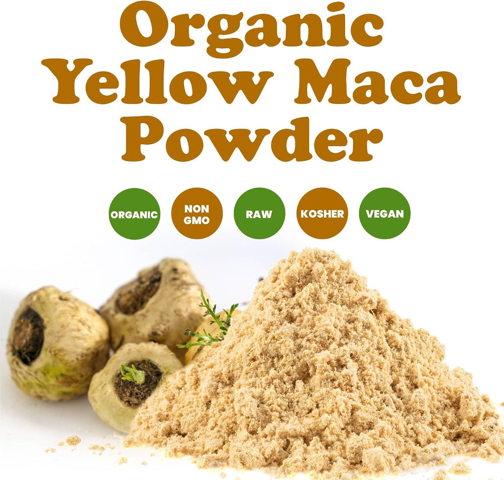 Food to Live Organic Yellow Maca Powder, 8 Pounds – Non-GMO, Kosher, Raw Ground Maca Root, Vegan, Flour, Bulk