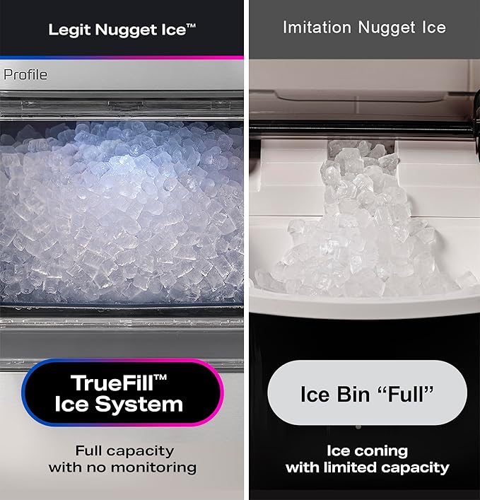 GE Profile Opal 2.0 Ultra Nugget Ice Maker with .75 Gallon Side Tank and Scale Inhibiting Filter, Scoop Included, 38 lbs in 24 Hours, Pellet Ice Machine with WiFi & Smart Connected, Stainless Steel