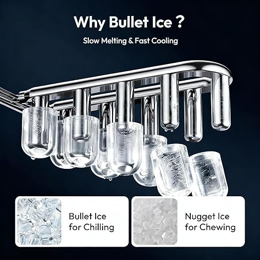 Small Portable Countertop Ice Maker, 26lbs/24H Ice Machine with Self-Cleaning, 6-8 Mins Fast Ice Making,Quiet Operation for Home Kitchen Camping RV